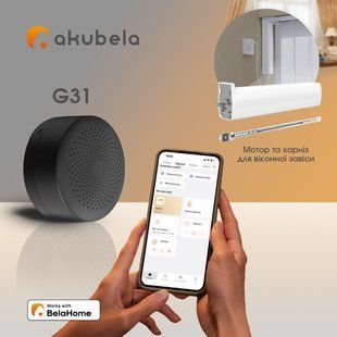 Комплект Akubela G31 + мотор та карніз для віконної завіси  Zigbee