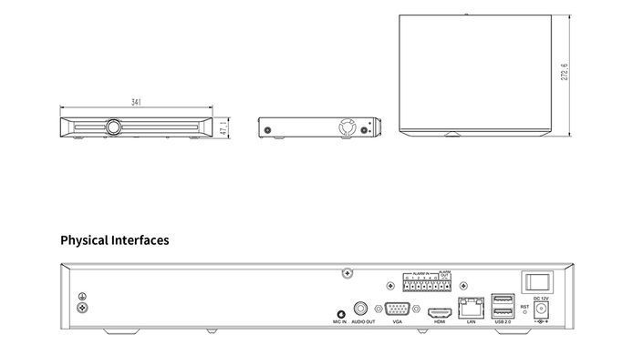 TC-R3220 Spec: I/B/K/V3.1 NVR 20 каналів