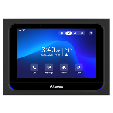 X933W Black - 7" SIP домофон на Android з Wi-Fi та Bluetooth, Чорний